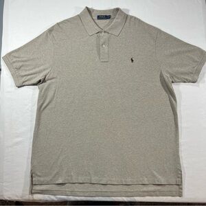 Polo Ralph Lauren Polo Shirt Mens 3XB Big Tall Beige Gray Pony Logo